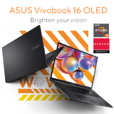 NEW  Laptop ASUS Vivobook 16 | AMD Ryzen™ 9 7940HS, 1TB M.2 NVMe, 16.0-inch WUXGA (1920 x 1200) IPS-level Panel 300nits – Indie Black