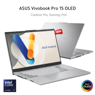 ASUS Vivobook Pro 15 OLED (2024), AI Ready, 15.6” 3K 120Hz OLED Laptop, Intel Core Ultra 7 155H, NVIDIA GeForce RTX™ 4050, 1TB SSD, Windows 11 Home Cool Silver