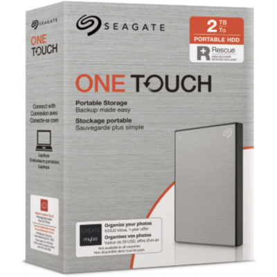 External Seagate One Touch +Rescue 2TB, Portable HDD  USB 3.0 Micro-B -Silver