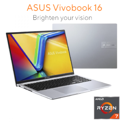 NEW Laptop ASUS Vivobook 16 | AMD Ryzen™ 7 7730U, 1TB SSD, 16-inch WUXGA (1920 x 1200)  IPS-level Panel 300nits