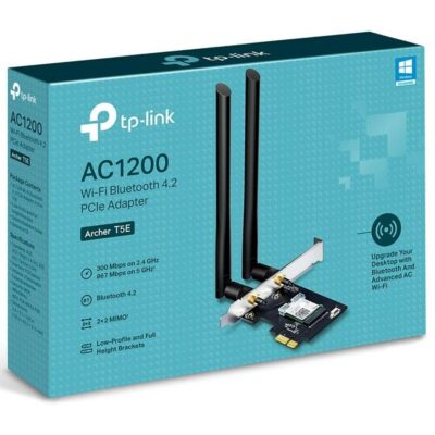 TP-Link AC1200 PCIe Adapter – Archer T5E Bluetooth 4.2, Dual Band Wireless Network Card (2.4Ghz and 5Ghz) for Gaming